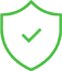 Shield icon with a tick showing our warranty information